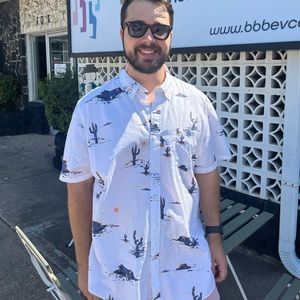 Desert & Cactus Short Sleeve Button Down Shirt